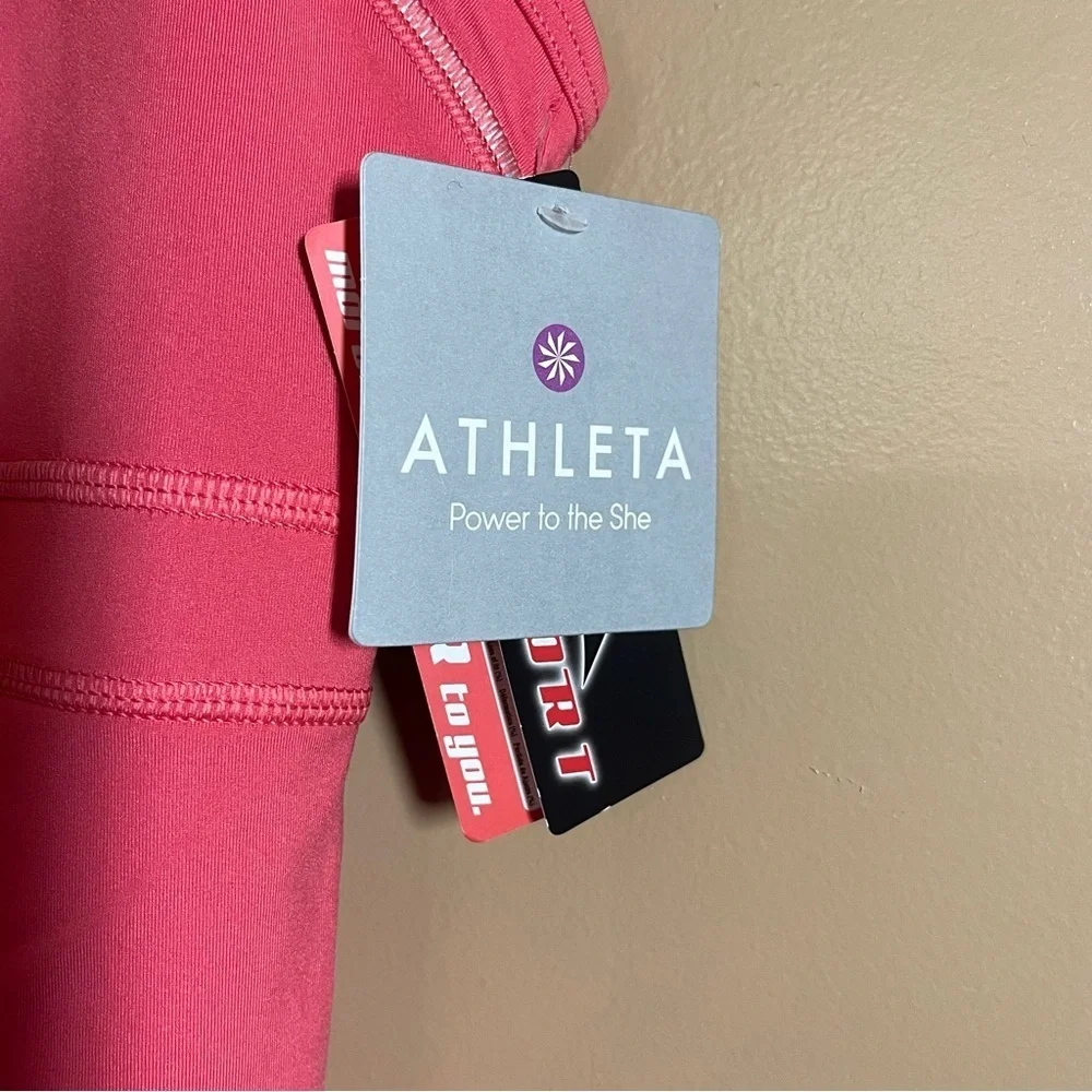 Athleta Horizon Tank Top Size Small Pink Built-In Bra Crisscross Back NWT - Picture 2 of 9